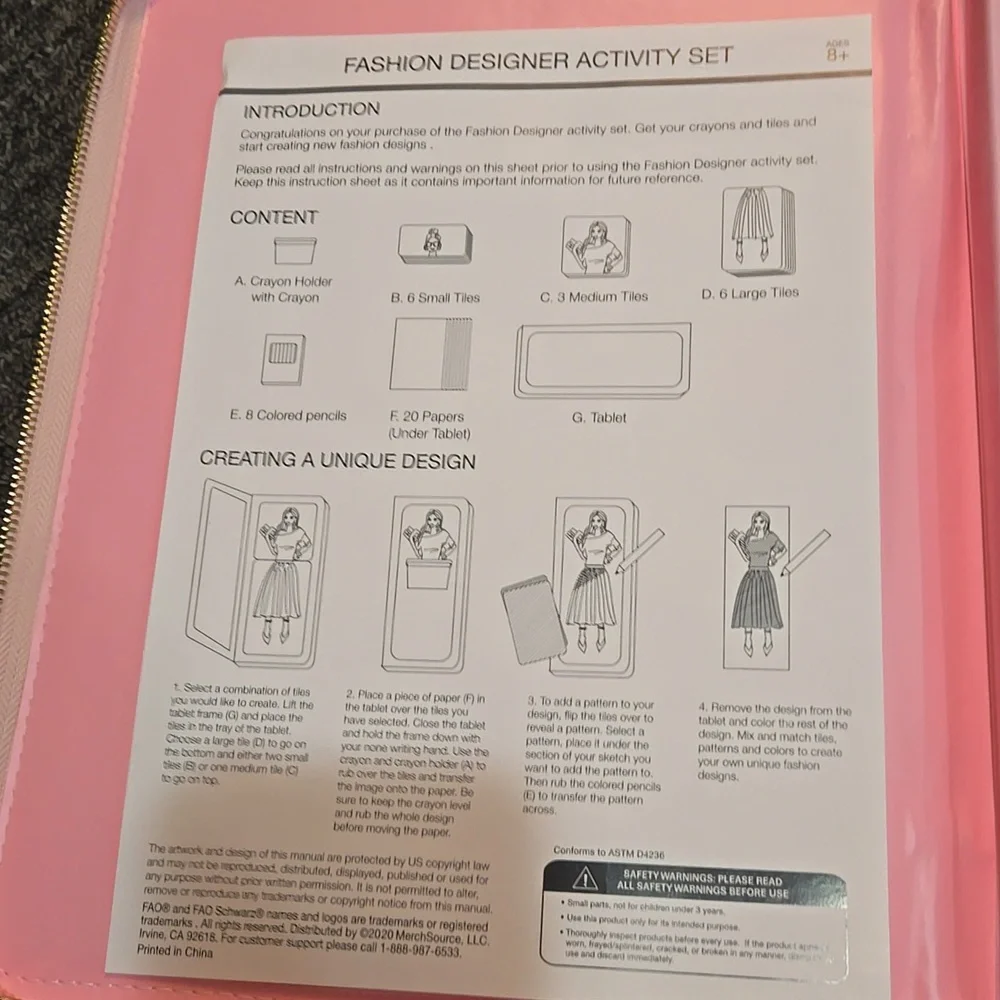 FAO Schwarz Fashion Designer Activity Art Set.new